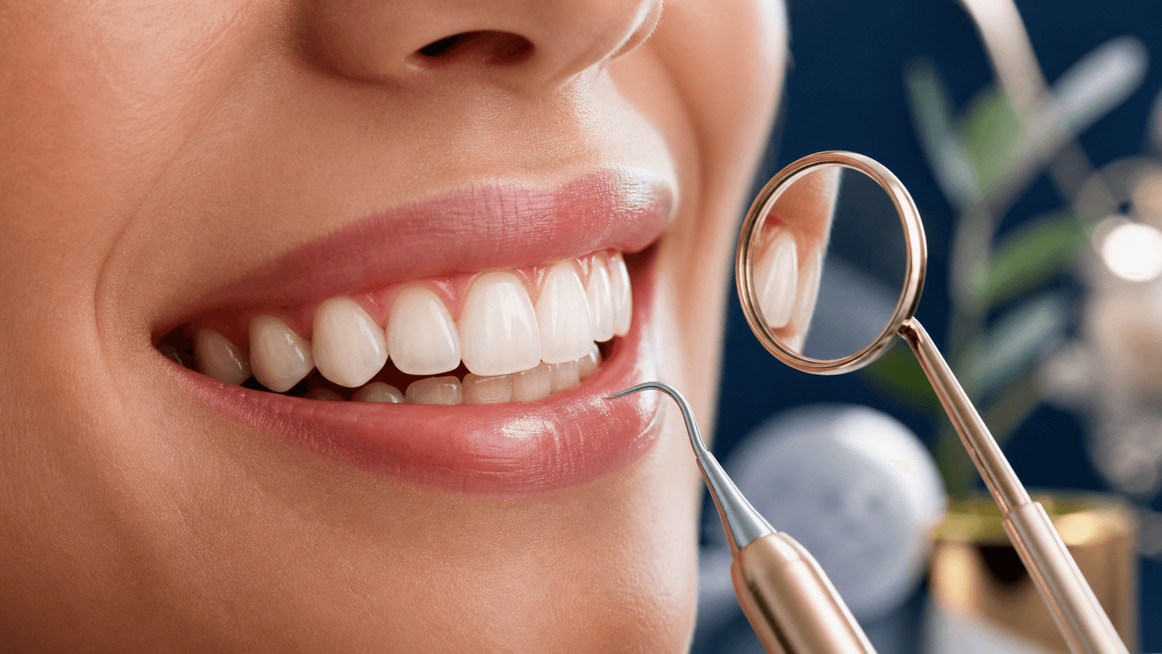 Examen et nettoyage professionnel de dents et gencives saines