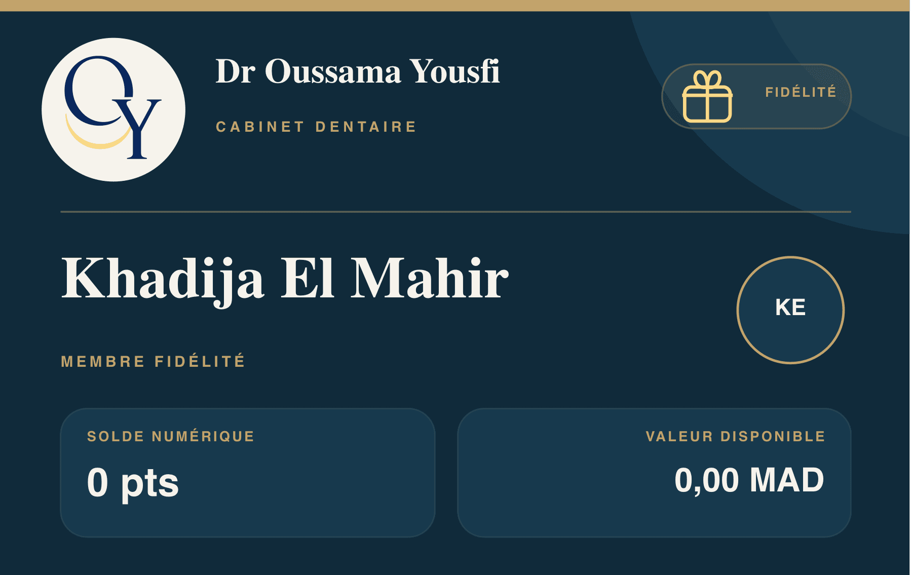 Carte de fidélité dédicacée à Khadija El Mahir